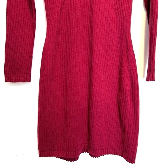 & Other Stories Wool Blend Ribbed Knit Mock Neck Sweater Dress, Size Large - Picture 7 of 10